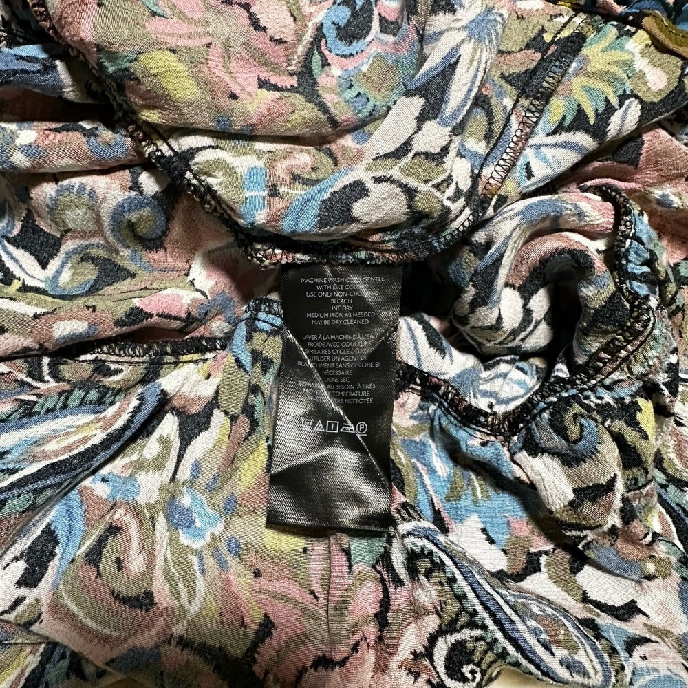 Anthropologie Floral Paisley Mini Dress in Black, Blue, Pink, Olive - Picture 8 of 11